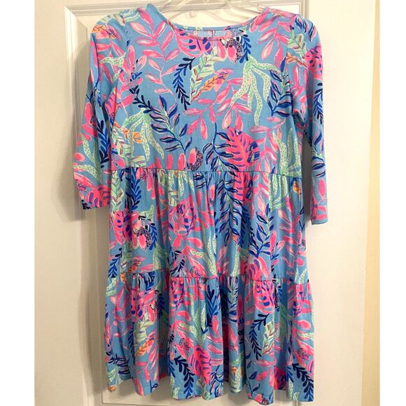 Girl's Lilly Pulitzer NWOT Mini Geanna Dress In Multi Splendor In The Sand - Picture 1 of 4